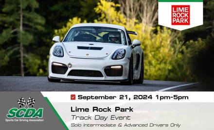 SCDA- Lime Rock Park Track Day Event 9/21/24 1-5pm