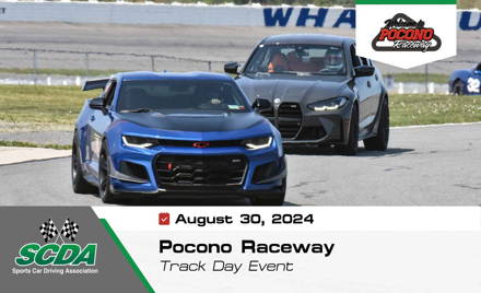 SCDA- Pocono Raceway- Track Day- August 30th, 2024