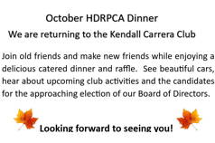HDRPCA October Member Dinner 10/18/2023 at 6pm