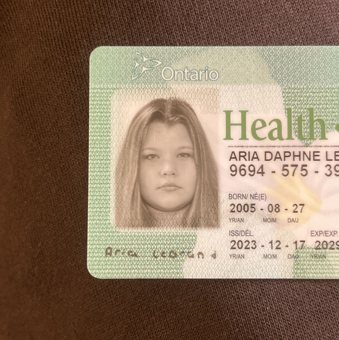 Profile of Aria Legrand