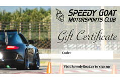 Speedy Goat Motorsports Club Gift Certificate
