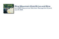 Pine Mountain Drive & Dine/New Member Recognition