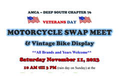 AMCA Deep South Chapter Veteran's Day Swap Meet & Display