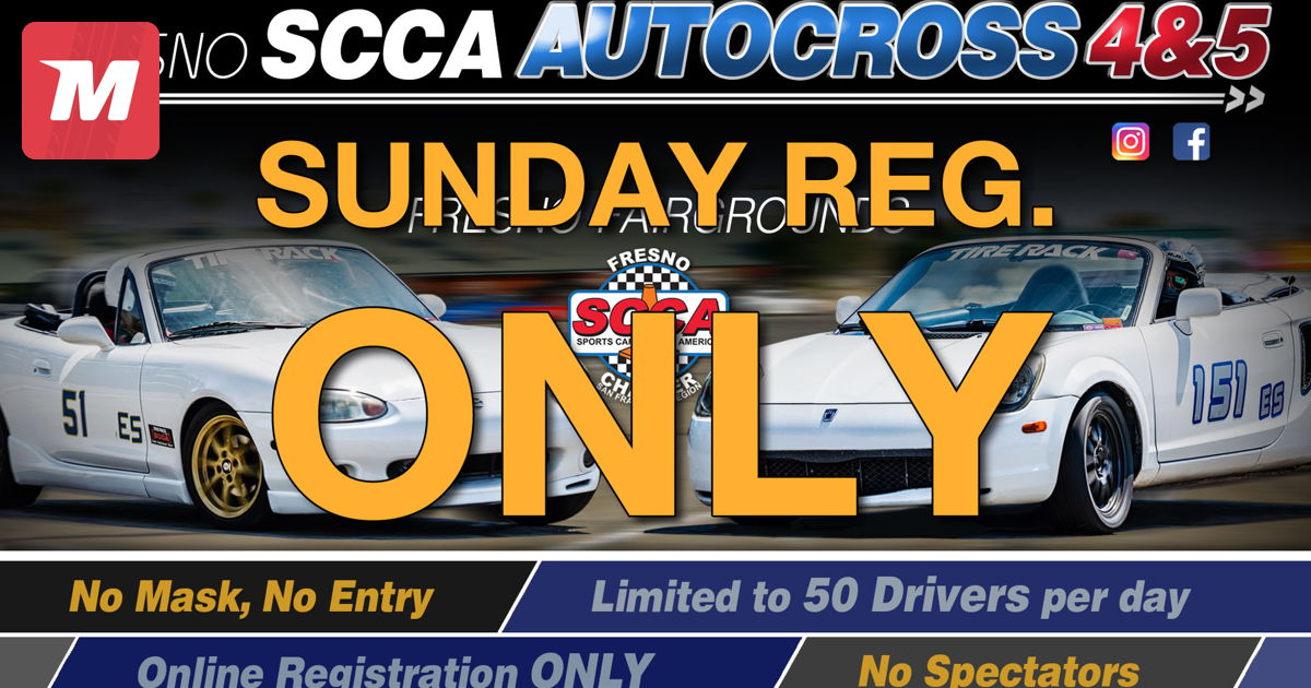 2020 Fresno SCCA Autocross Event 5 requirements on Jun 14, 2020 (364049