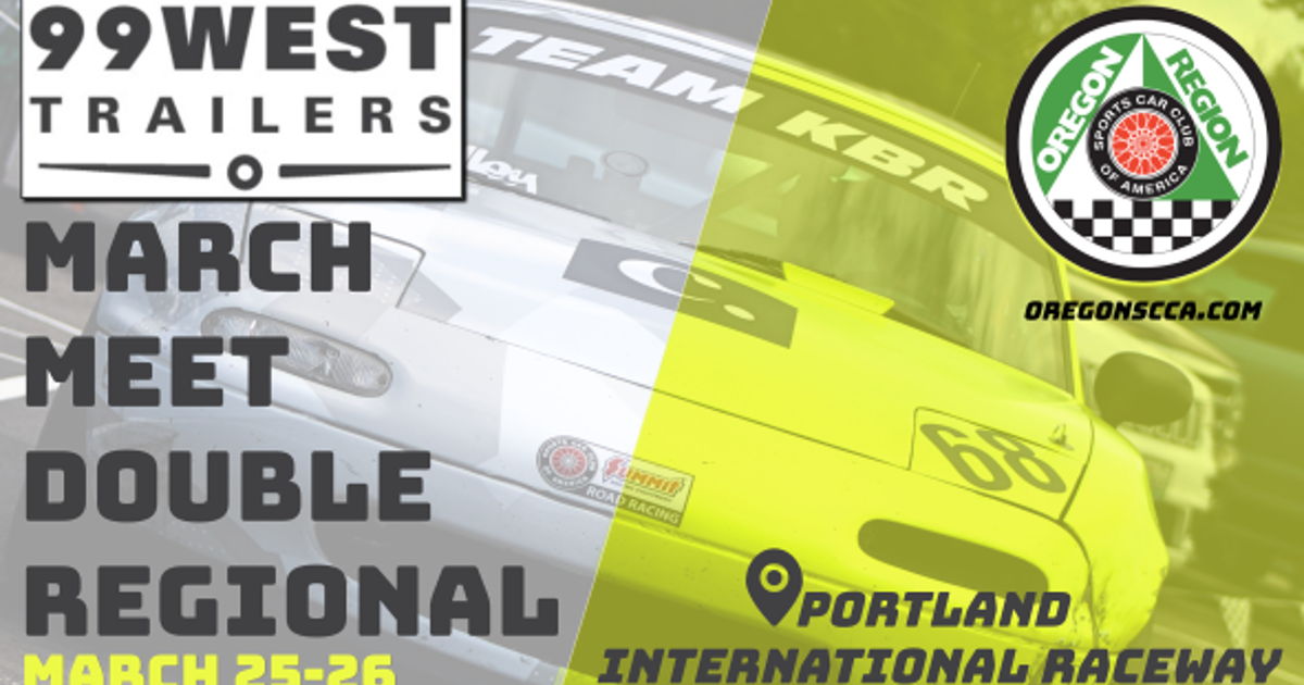 SCCA Double Regional/Vintage RACE DRIVERS info on Mar 25, 2023