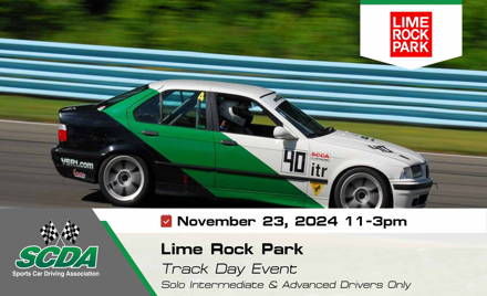 SCDA- Lime Rock Park Track Day Event 11/23/24 